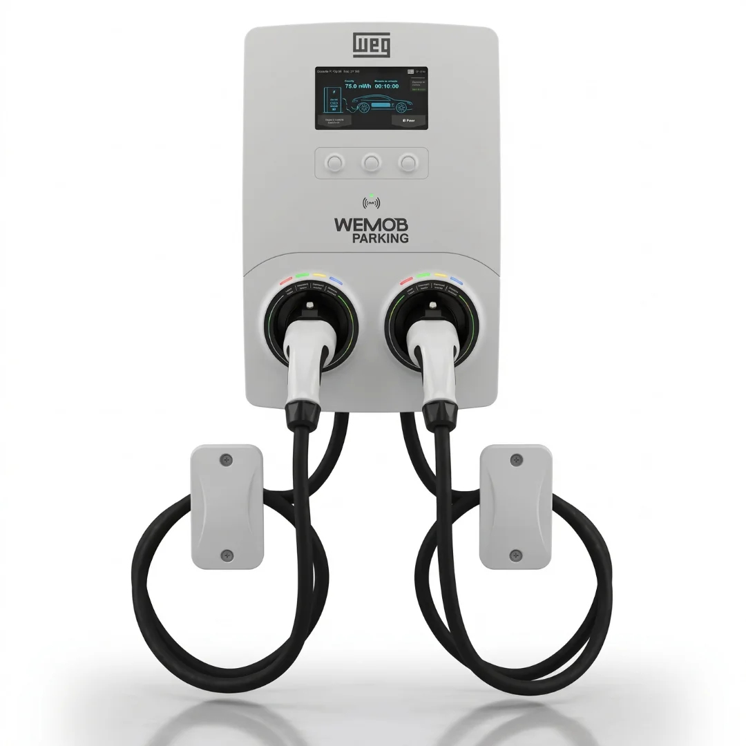 carregador de bateria veicular — Carregador veicular WEG WEMOB Parking com duas tomadas
