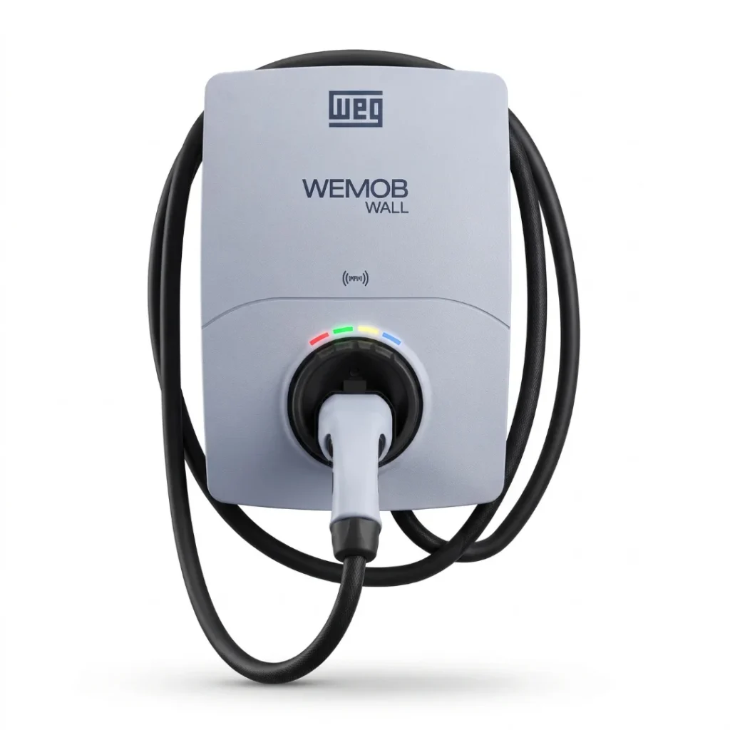 carregador de bateria veicular — Carregador de carro eletrico WEG WEMOB Wall de parede