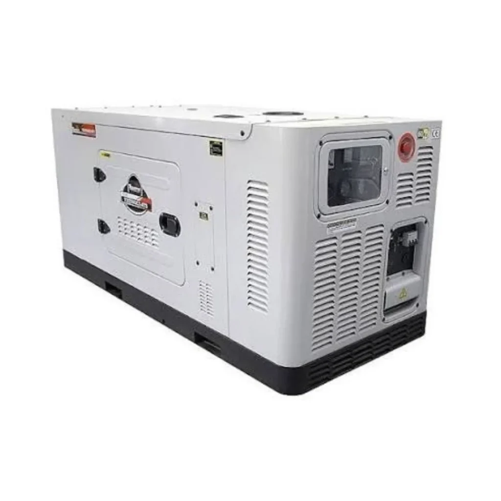 gerador de energia solar — Gerador a diesel silenciado em cabine branca